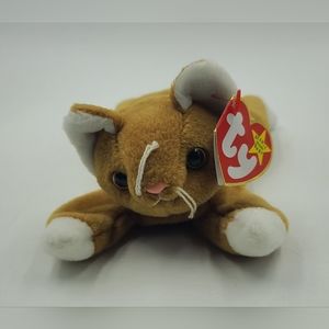 TY Beanies NIP Rare Errors!! The cat- white Paws (March 06,1994 Retired  Rare